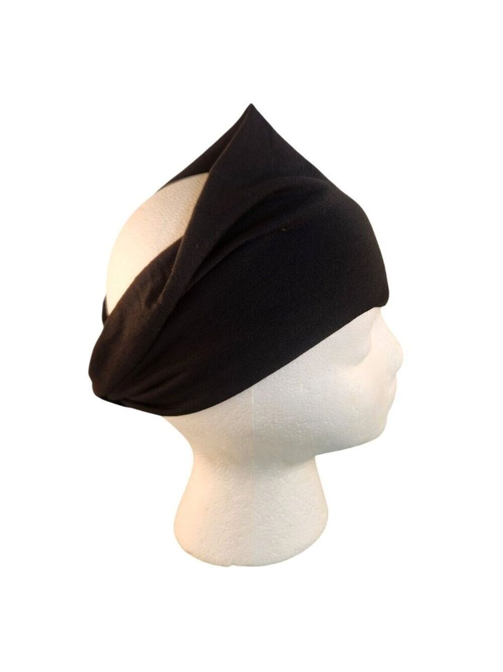 Black Knit Headband Unisex Sweatband